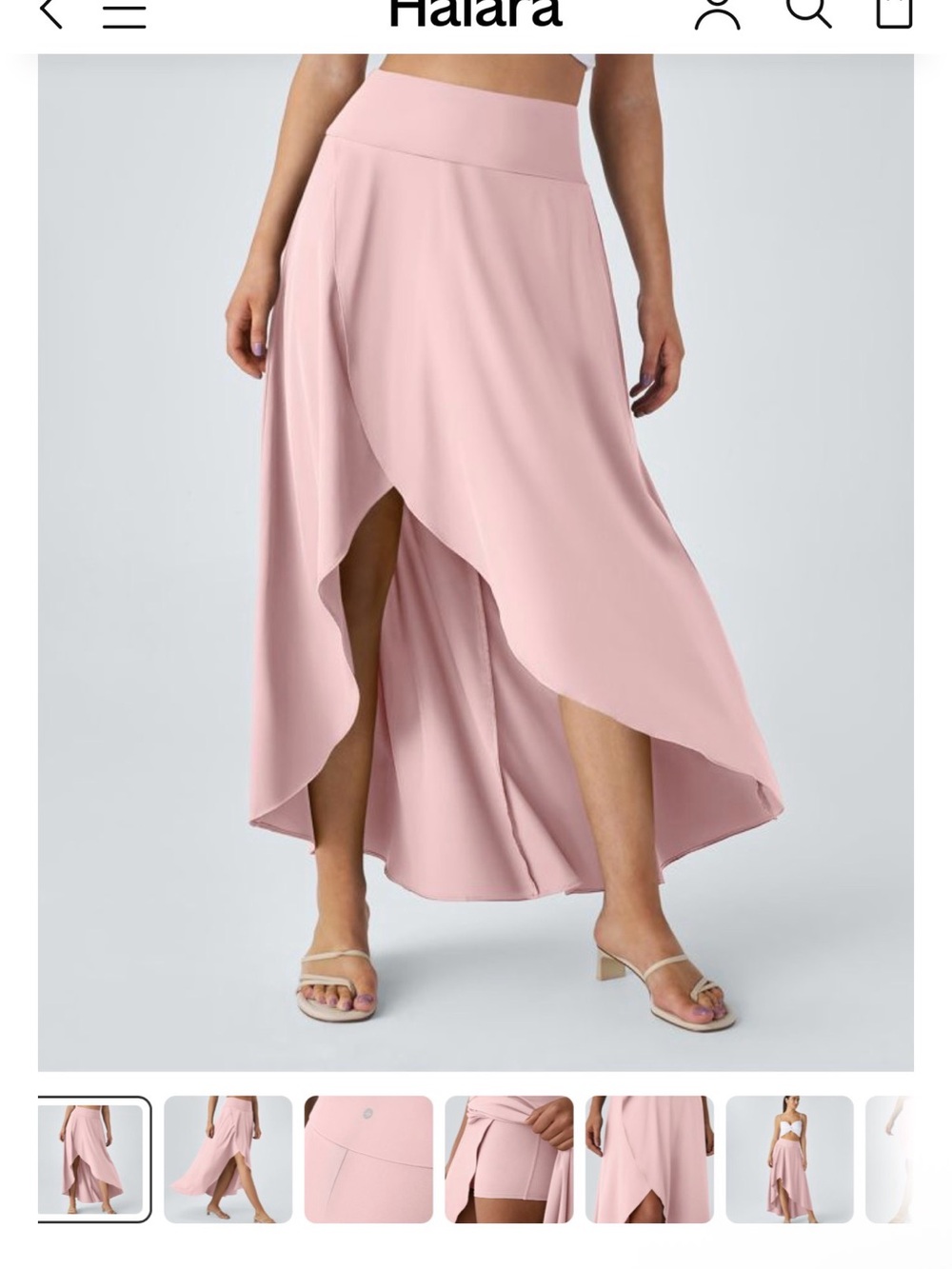 HALARA Primrose Pink High-Low Wrap Maxi Skirt